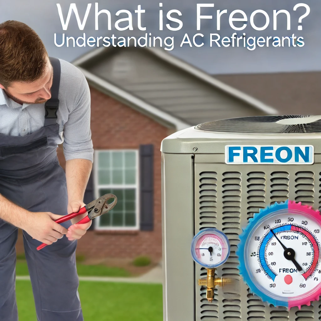 a man looking at ac unit asking what is freon